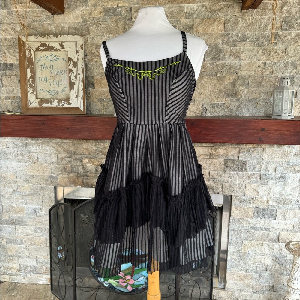 Hot topic Beetlejuice Dress Small Goth Dress Punk Rocker - Picture 8 of 16